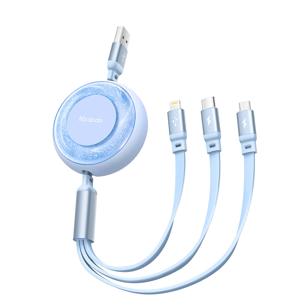 Mcdodo CA-357 Sparkling Series 3 in 1 Retractable Charging Cable 1.2m