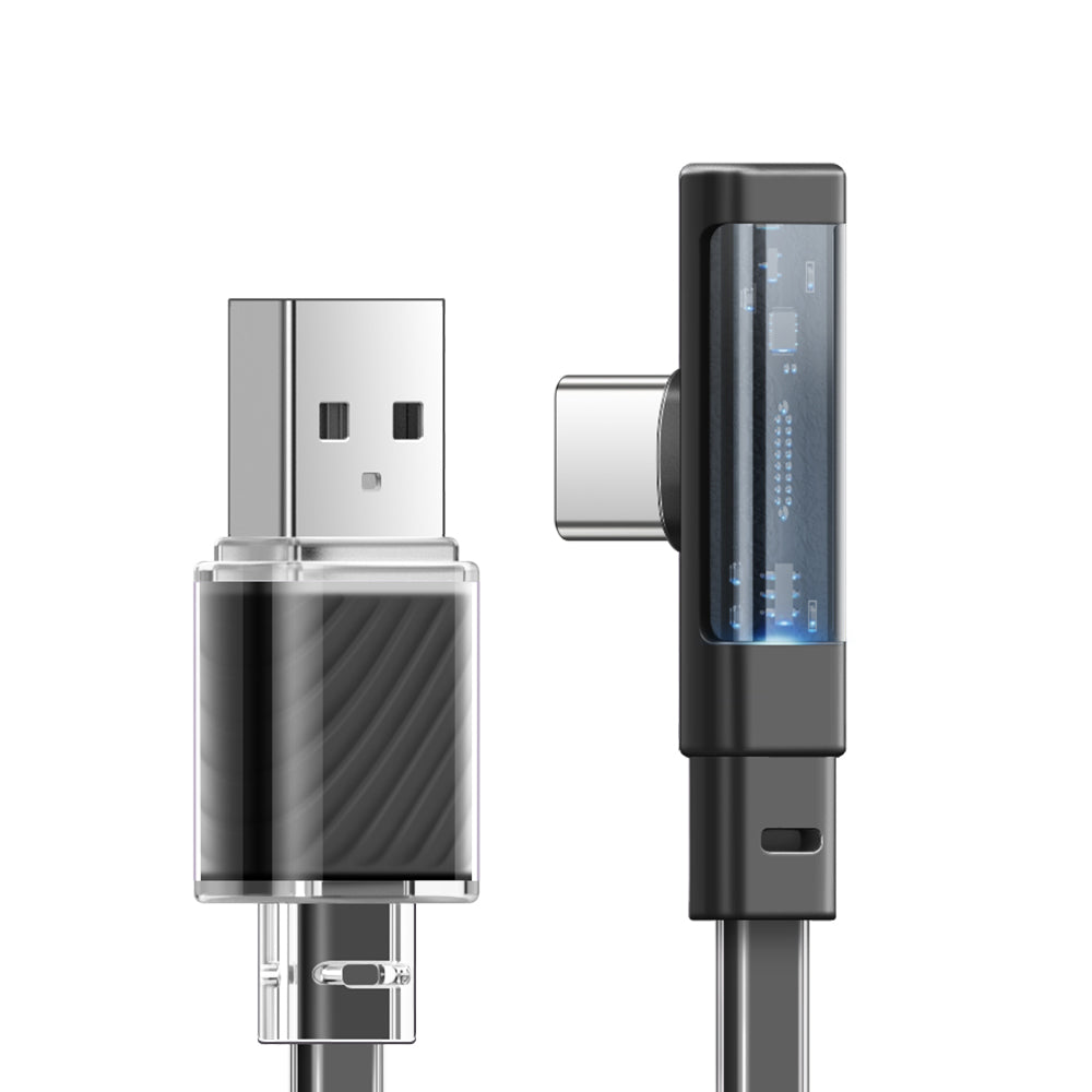 Mcdodo CA-342 Dichromatic Series 6A Type-C Super Charge 90 Degree Data Cable with LED 1.2m