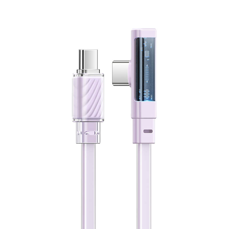Mcdodo CA-345 Dichromatic Series 65W Type-C to Type-C 90 Degree Data Cable with LED 1.2m