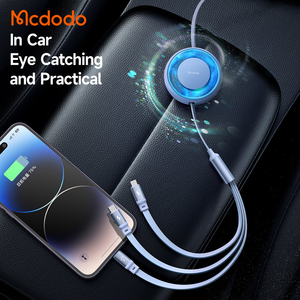 Mcdodo CA-357 Sparkling Series 3 in 1 Retractable Charging Cable 1.2m