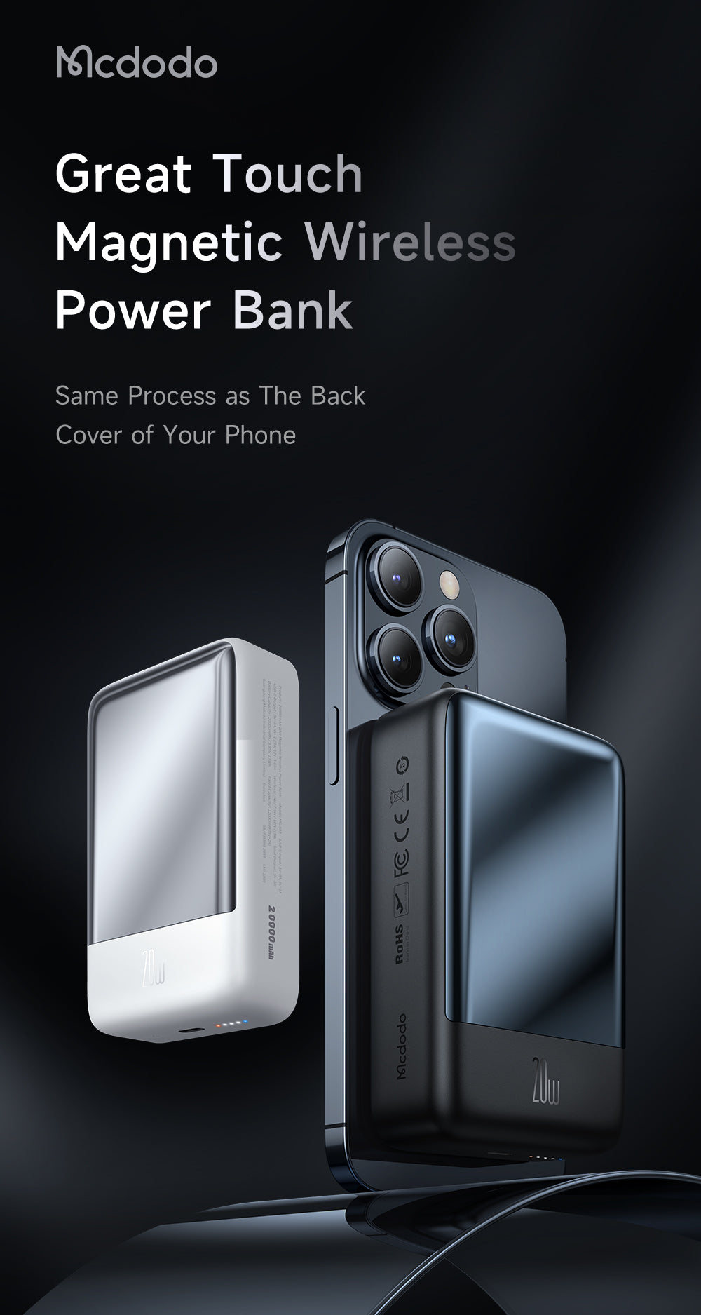 Mcdodo MC-502 20W Magnetic Wireless Charging 20000mAh Power Bank