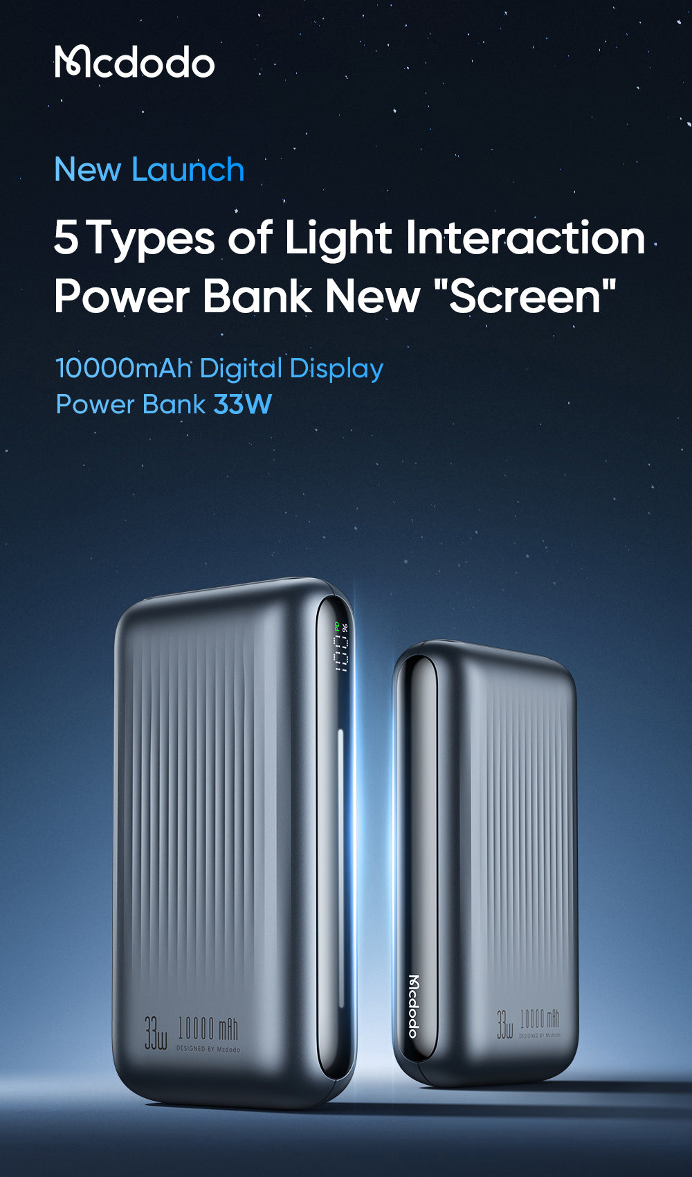 Mcdodo MC-4530 33W 10000mAh Powerbank Digital Display