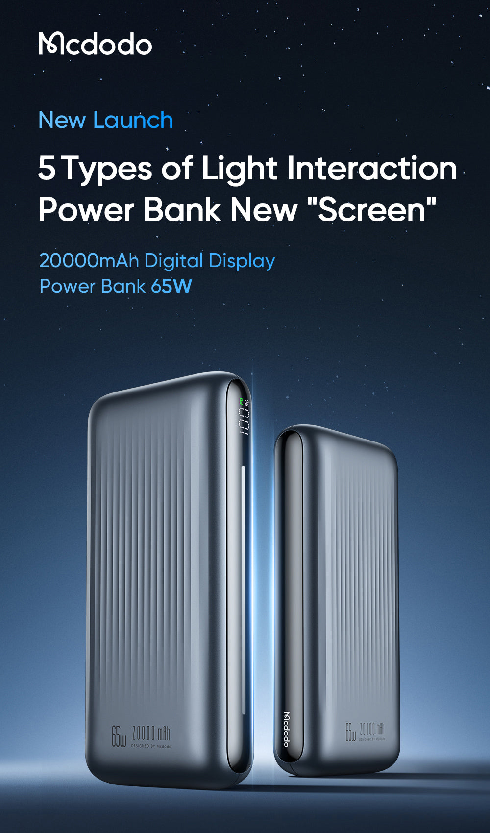 Mcdodo MC-4460 65W Digital Display 20000mAh 1C+2A Power Bank