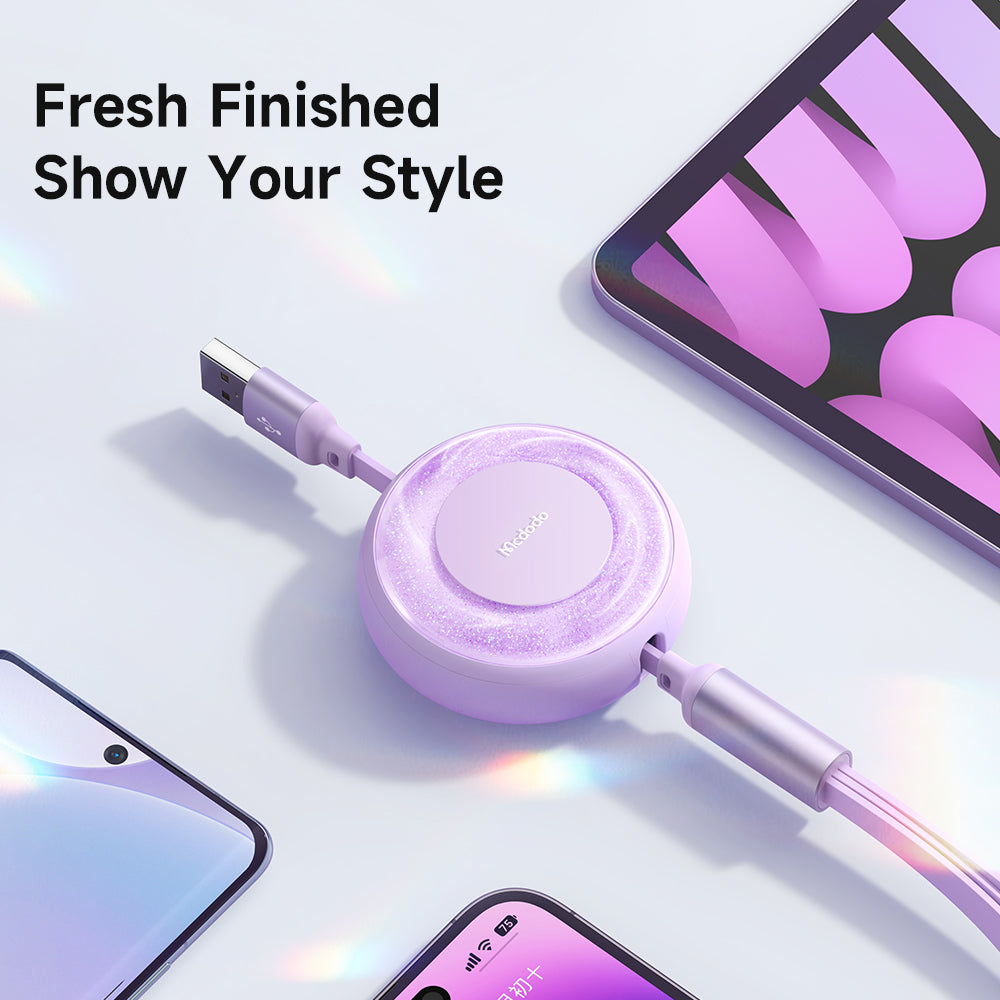 Mcdodo CA-373 3 in 1 66W USB-A to Lightning+Micro+Type-C Super Fast Charging Data Cable 1.2m