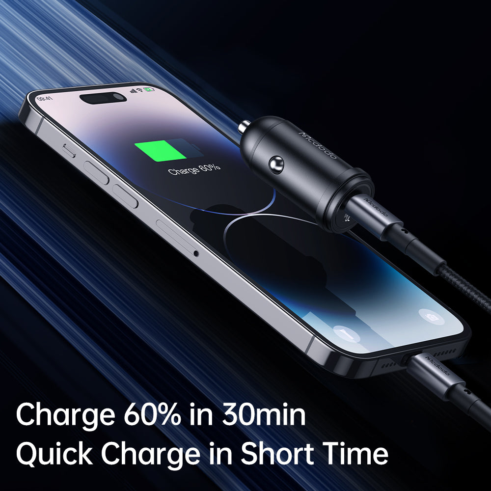 Mcdodo CC-7492 30W 1C PD Fast Car Charger+ 36W Type C to Lightning Cable 1.2m