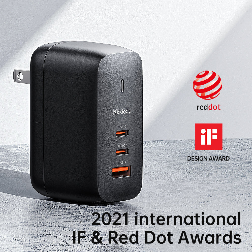 Mcdodo CH-8442 65W 2C+1A GAN 5 Mini Fast Charger (UK/US/EU)+60W Type-C to Type-C cable 2m