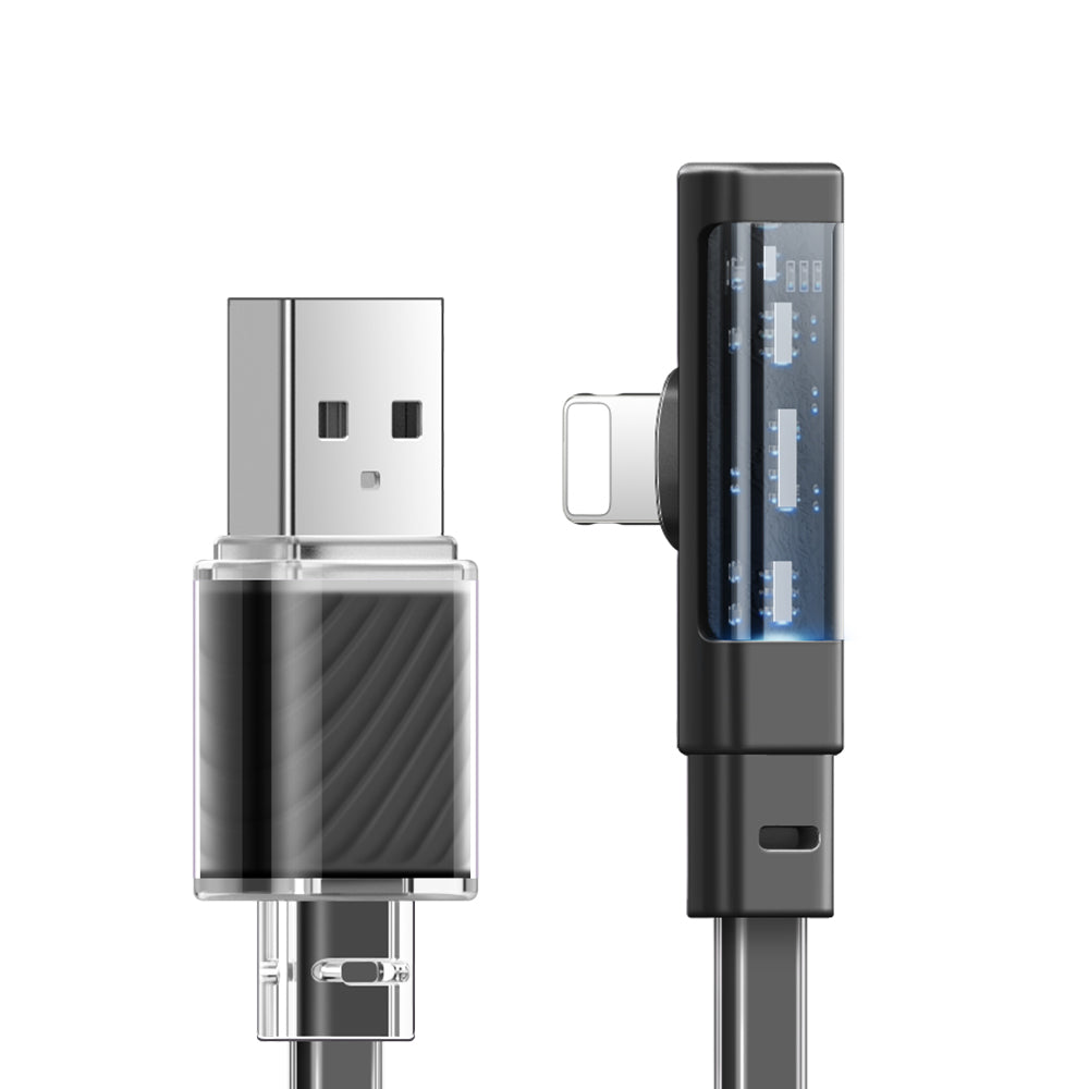 Mcdodo CA-342 Dichromatic Series 6A Type-C Super Charge 90 Degree Data Cable with LED 1.2m