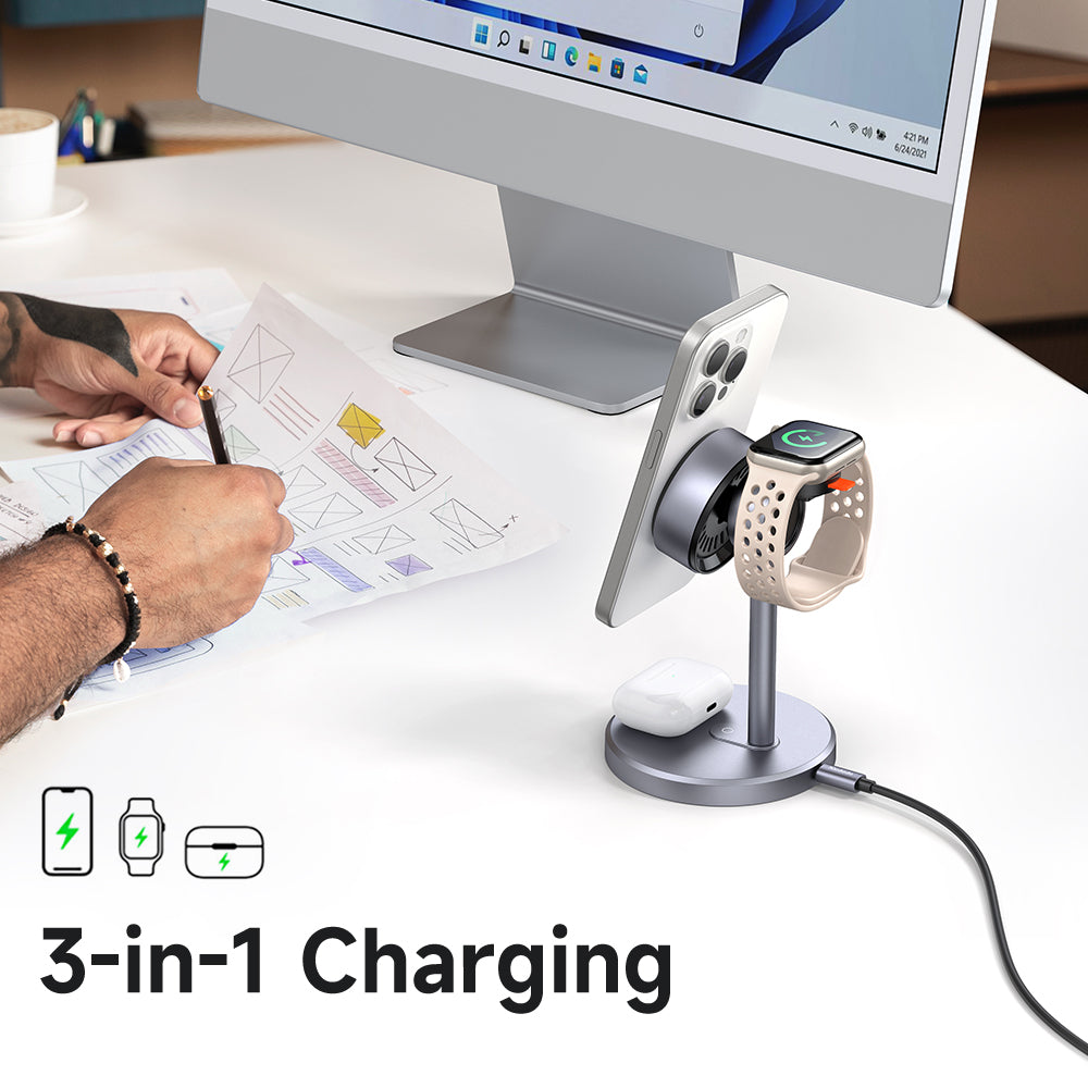 Mcdodo CH-2460 MagQ Qi2 MAgnetic Wireless Charging Station 3-in-1 Stand