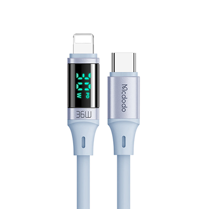 Mcdodo CA-193 36W USB Type C to Lightning Data Cable with Digital HD Display Silicone 1.8m