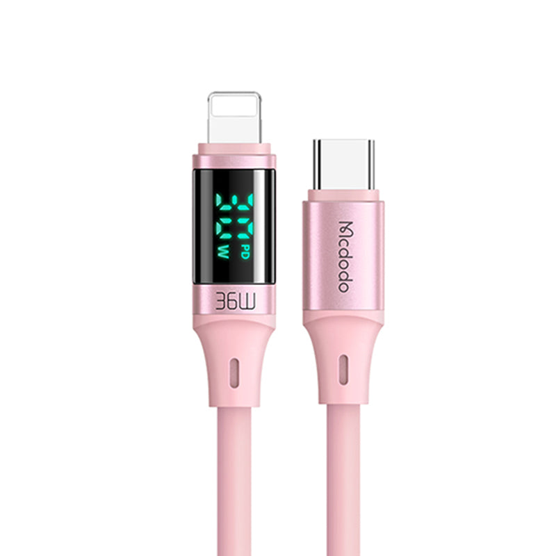 Mcdodo CA-193 36W USB Type C to Lightning Data Cable with Digital HD Display Silicone 1.8m
