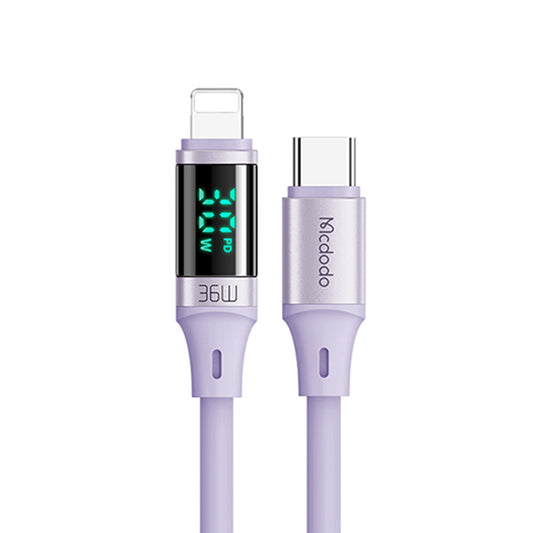Mcdodo CA-193 36W USB Type C to Lightning Data Cable with Digital HD Display Silicone 1.8m