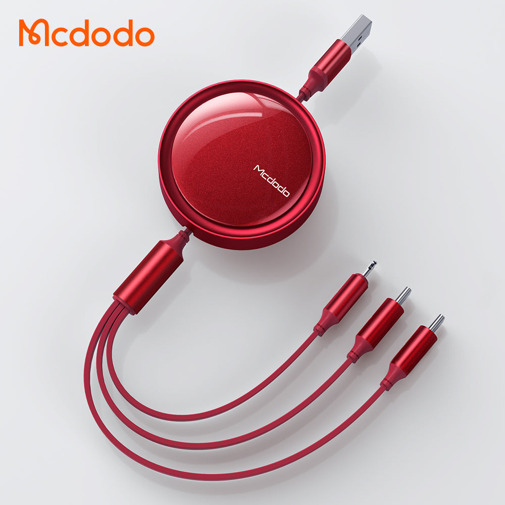 Mcdodo CA-8222 3 in 1 Retractable Charging and Data Cable