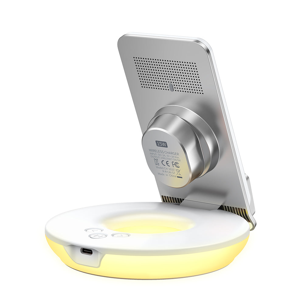 Mcdodo CH-1610 4 in 1 Desktop Wireless Charger with Alarm & Night Lamp