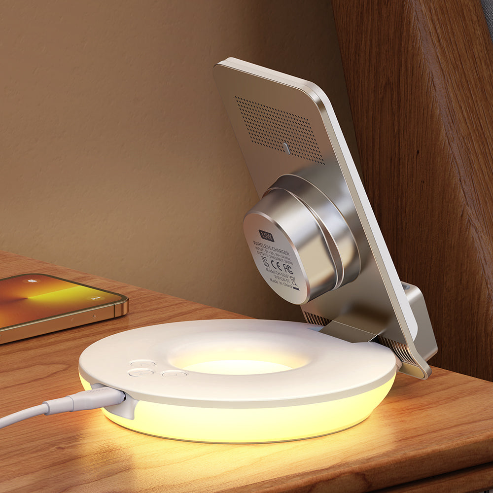 Mcdodo CH-1610 4 in 1 Desktop Wireless Charger with Alarm & Night Lamp
