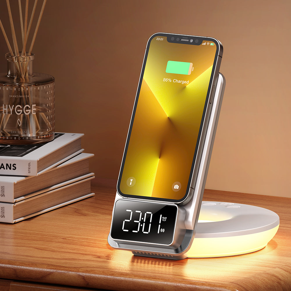 Mcdodo CH-1610 4 in 1 Desktop Wireless Charger with Alarm & Night Lamp