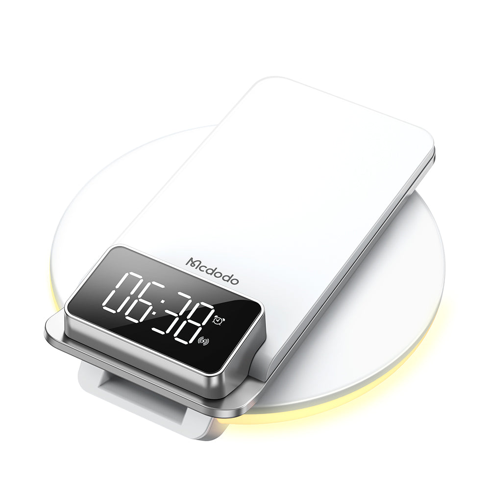 Mcdodo CH-1610 4 in 1 Desktop Wireless Charger with Alarm & Night Lamp