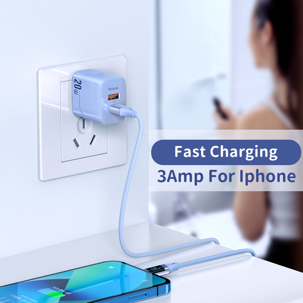 Mcdodo CA-191 Data and Charging Lightning Cable with Digital HD Display Silicone 1.2m