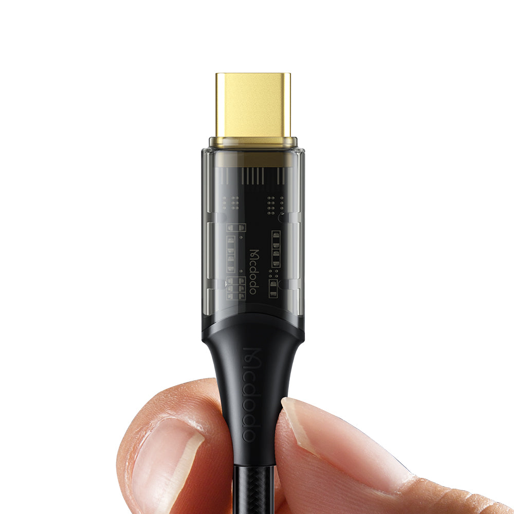 Mcdodo CA-211 100W PD Type C to Type C Transparent Data Charging Cable 1.8m Amber Series