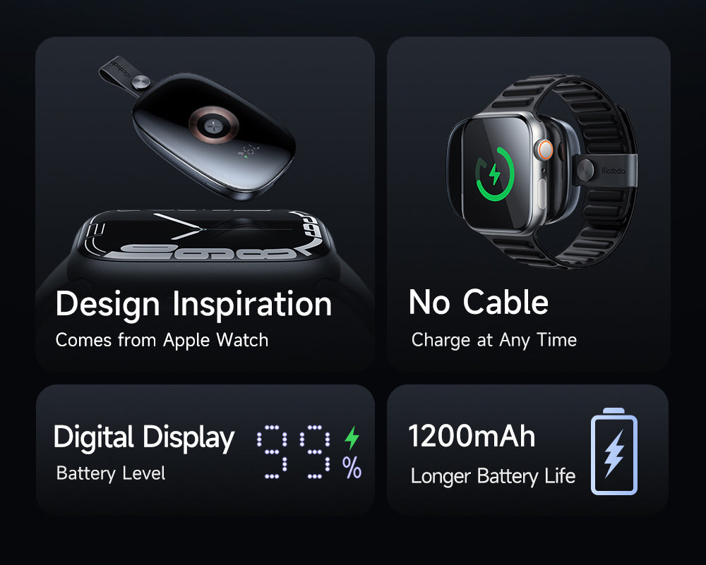 Mcdodo MC-5230 2.5W 1200mAh Portable Digital Display Power Bank For Apple Watch