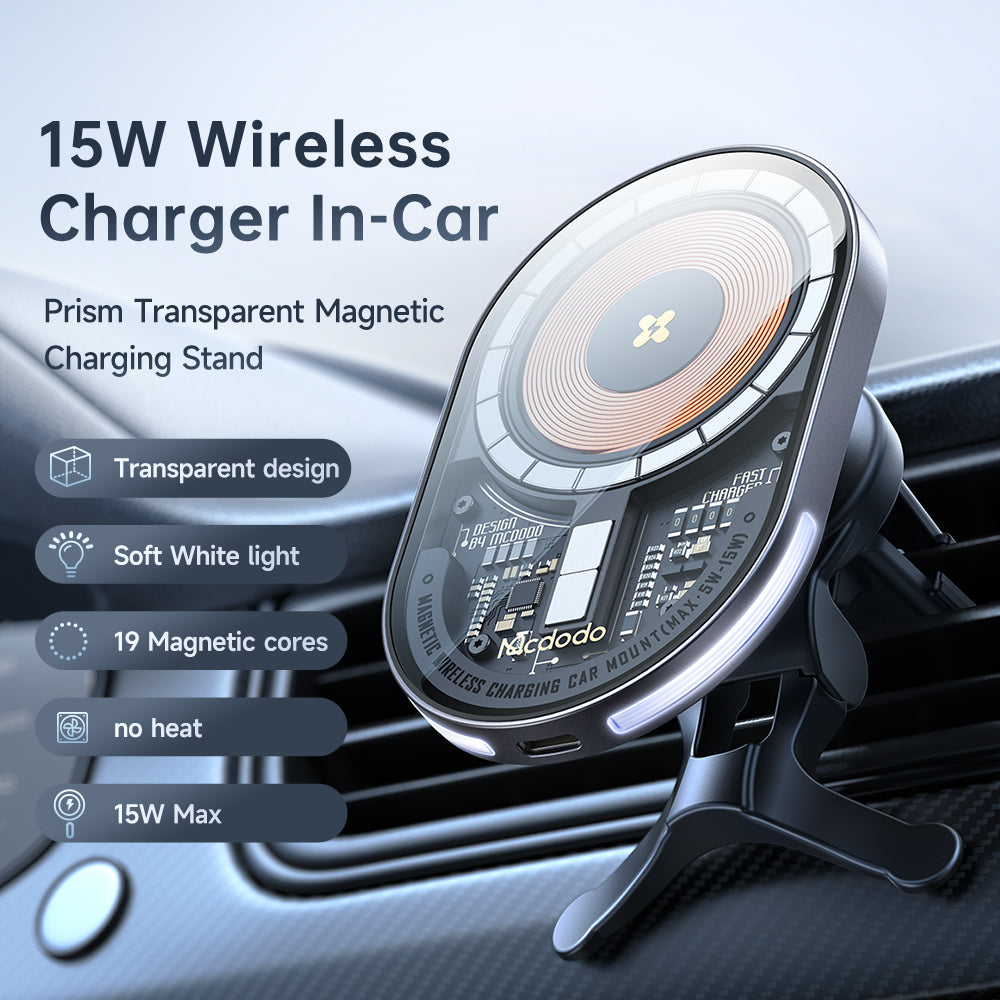 Mcdodo CH-2340 15W Magnetic Wireless Car Charger (Transparent Version)