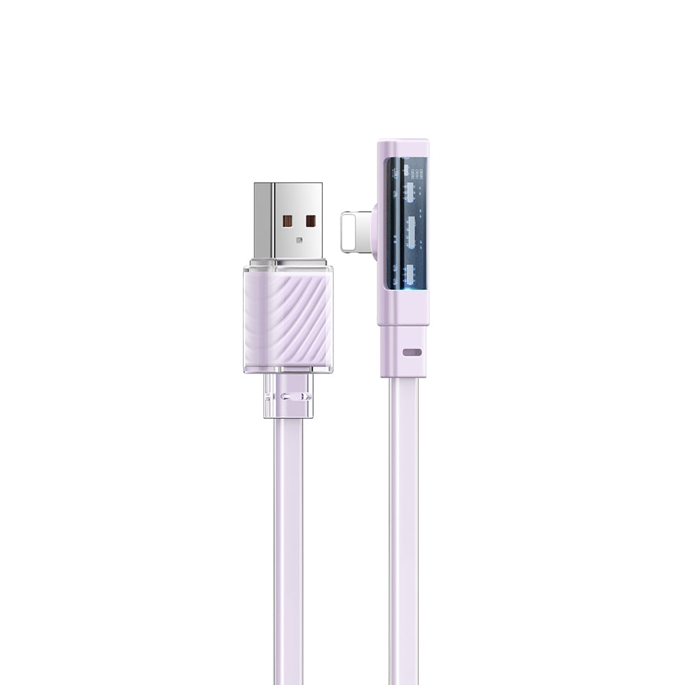 Mcdodo CA-342 Dichromatic Series 6A Type-C Super Charge 90 Degree Data Cable with LED 1.2m