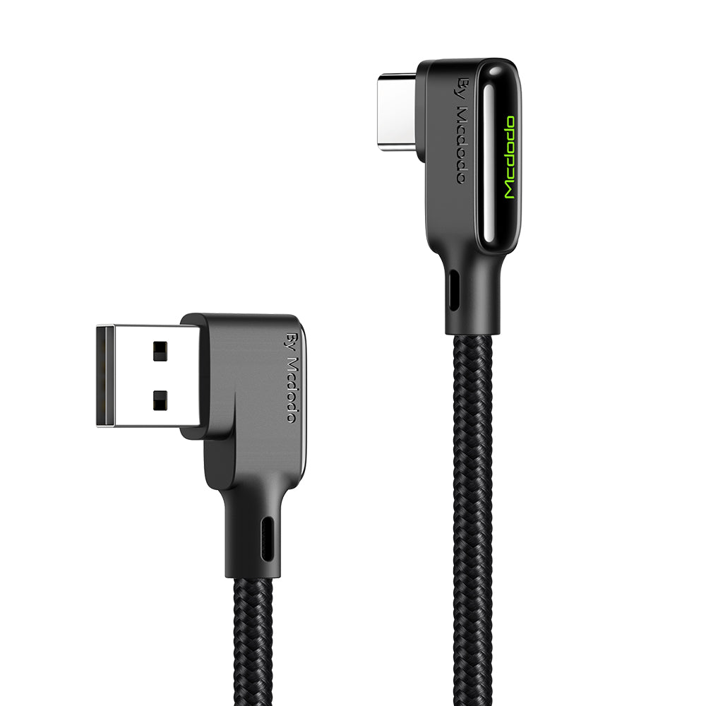 Mcdodo CA-7520 Type C Data Charging Cable with LED Black Glue Series 1.2m