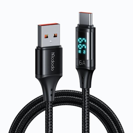 Mcdodo CA-1080 6A Type C Fast Charging Cable with Digital Display 1.2m