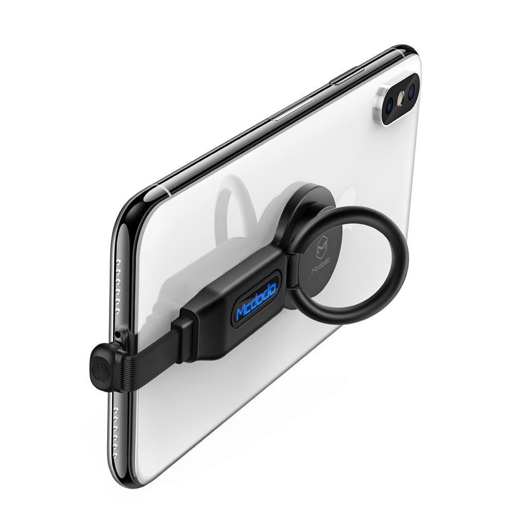 Mcdodo CA-6290 Lightning to Dual Lightning Adapter Charging Cable with Built-In Ring Holder