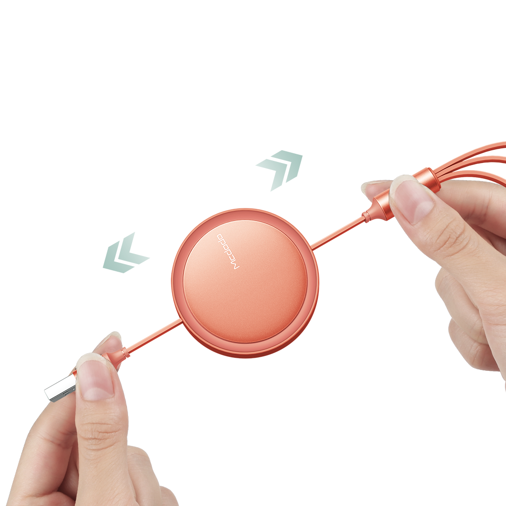 Mcdodo CA-725 3 in 1 Retractable Lightning Type C Micro USB Cable 1.2m