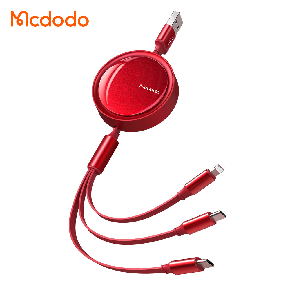 Mcdodo CA-8222 3 in 1 Retractable Charging and Data Cable