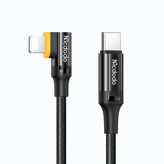 Mcdodo CA-1262 Auto Disconnect USB Type C to Lightning 36W L Type 90 Degree Data Cable 2m Wall Series