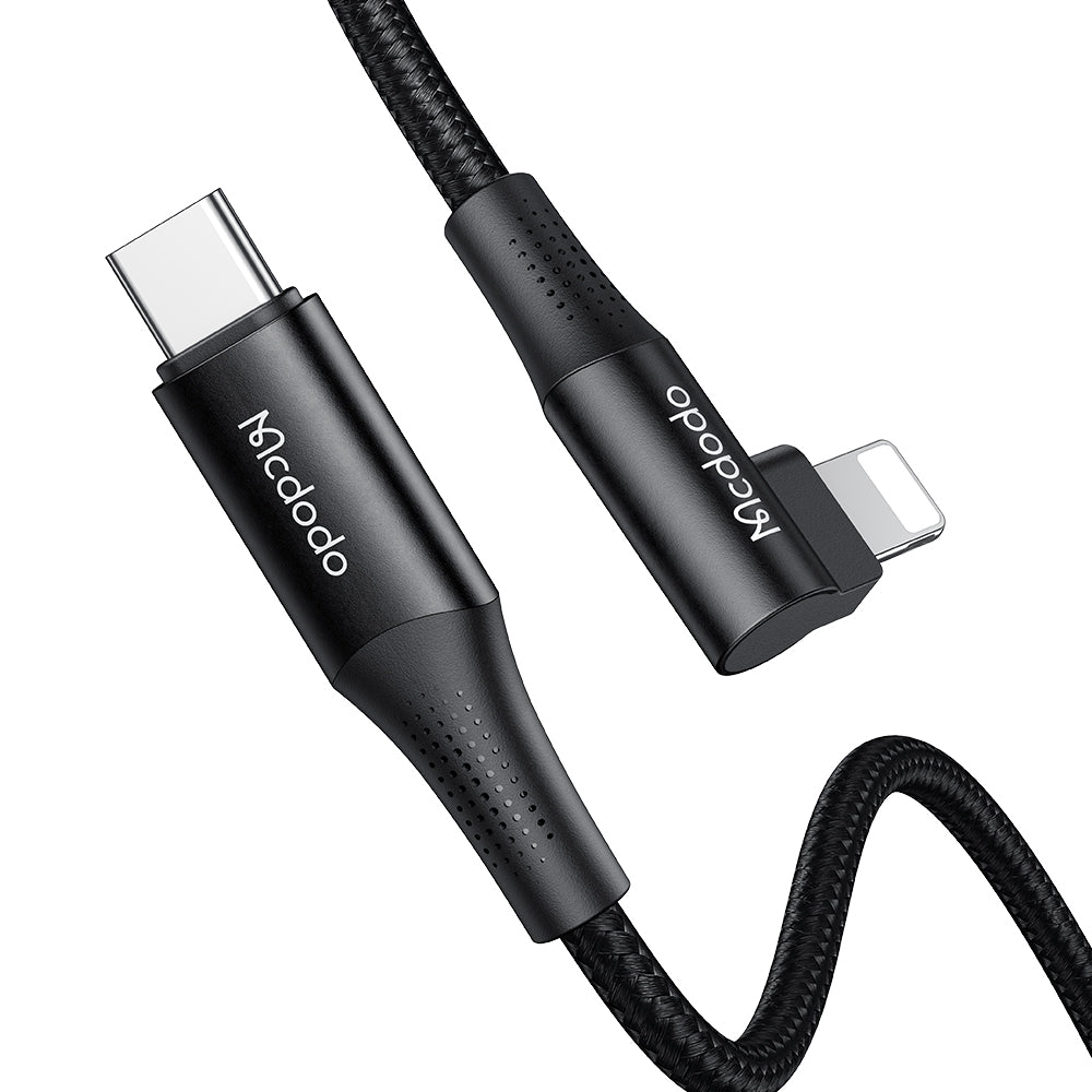 Mcdodo CA-132 USB Type C to Lightning L Type 90 Degree 36W Data Cable Tiger Series 1.2m 2m