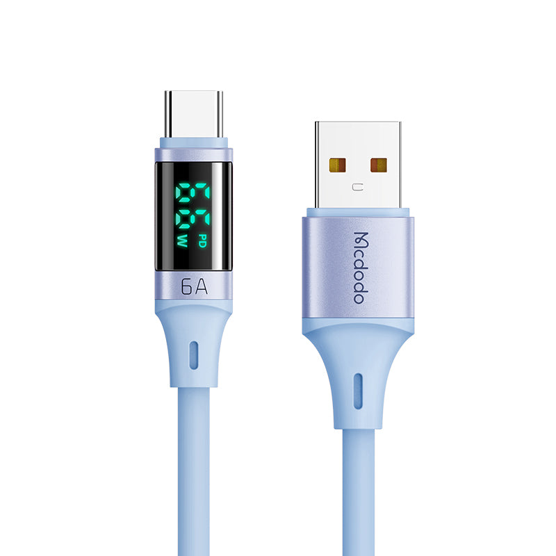 Mcdodo CA-192 6A USB Type C Data Cable with Digital HD Display Silicone 1.2m