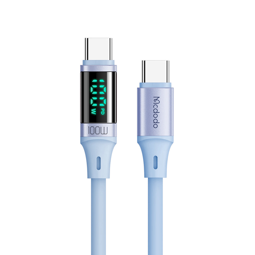 Mcdodo CA-194 100W USB Type C to USB Type C Data Cable with Digital HD Display Silicone 1.8m