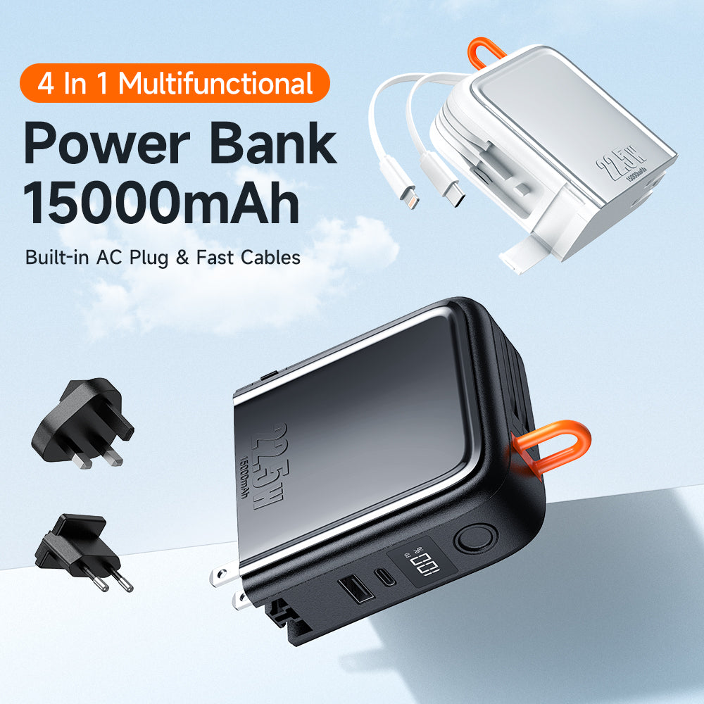 Mcdodo CH-117 22.5W QC 15000mAh Powerbank & Universal Charger with Built-in Cable