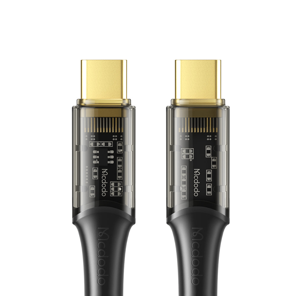 Mcdodo CA-211 100W PD Type C to Type C Transparent Data Charging Cable 1.8m Amber Series
