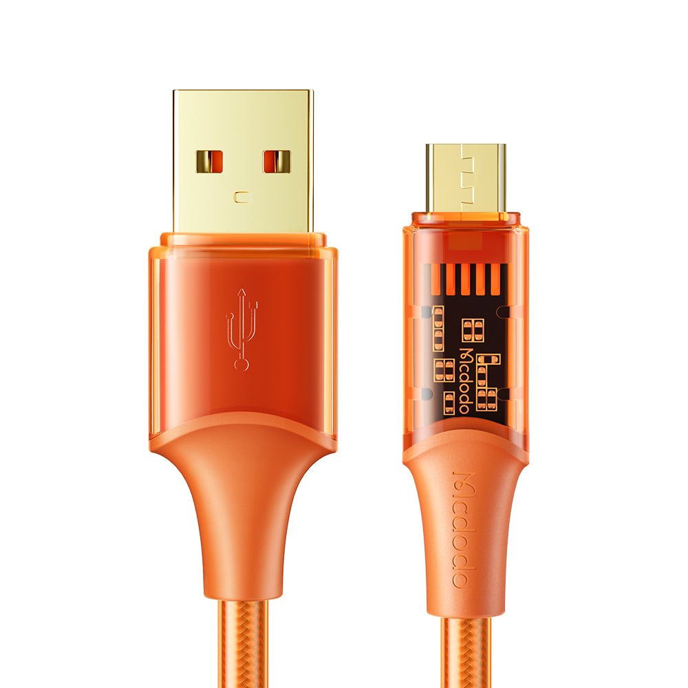 Mcdodo CA-210 Micro USB Transparent Data Charging Cable 1.8m Amber Series