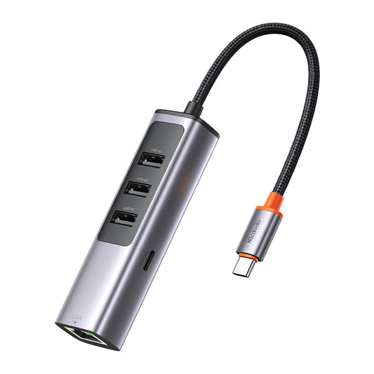 Mcdodo HU-1110 5 in 1 100W PD Type C Port + 3 Port USB Hub + LAN Port USB Hub